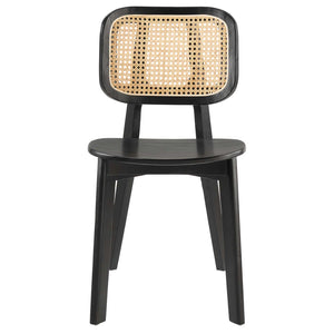 Modway Furniture Habitat Wood Dining Side Chair - Coastal Charm and Modern Design for Stylish Indoor Spaces Black EEI-4645-BLK