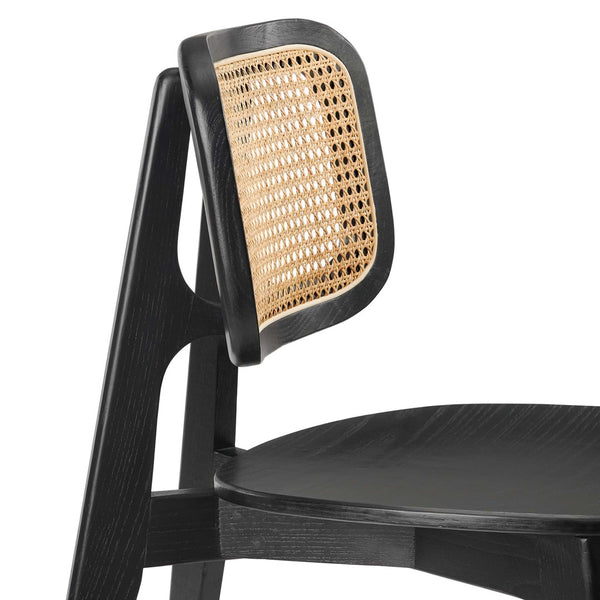Modway Furniture Habitat Wood Dining Side Chair - Coastal Charm and Modern Design for Stylish Indoor Spaces Black EEI-4645-BLK