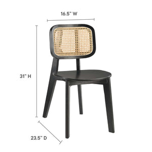 Modway Furniture Habitat Wood Dining Side Chair - Coastal Charm and Modern Design for Stylish Indoor Spaces Black EEI-4645-BLK