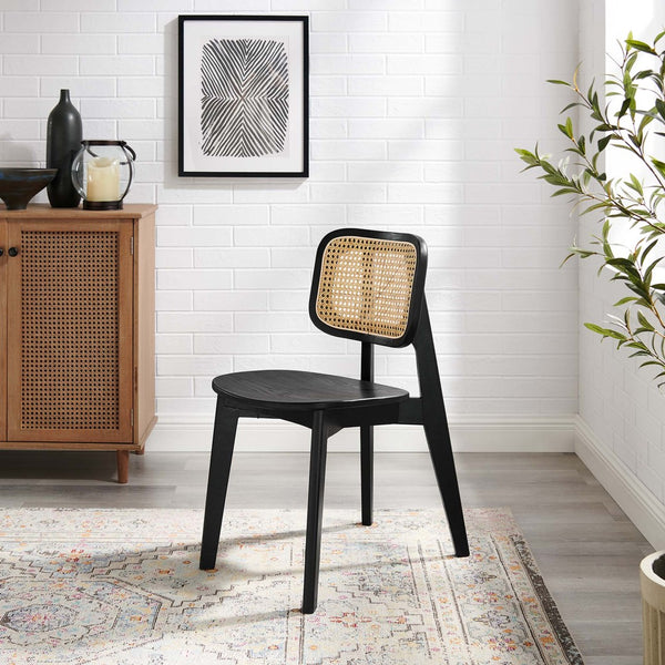 Modway Furniture Habitat Wood Dining Side Chair - Coastal Charm and Modern Design for Stylish Indoor Spaces Black EEI-4645-BLK