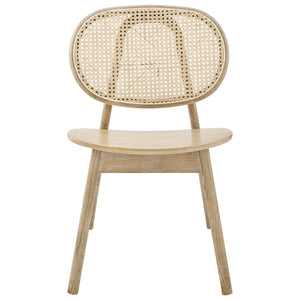 Modway Furniture Malina Modern Farmhouse Dining Side Chair - Gray Solid Elm with Woven Rattan for Stylish Comfort EEI-4649-GRY
