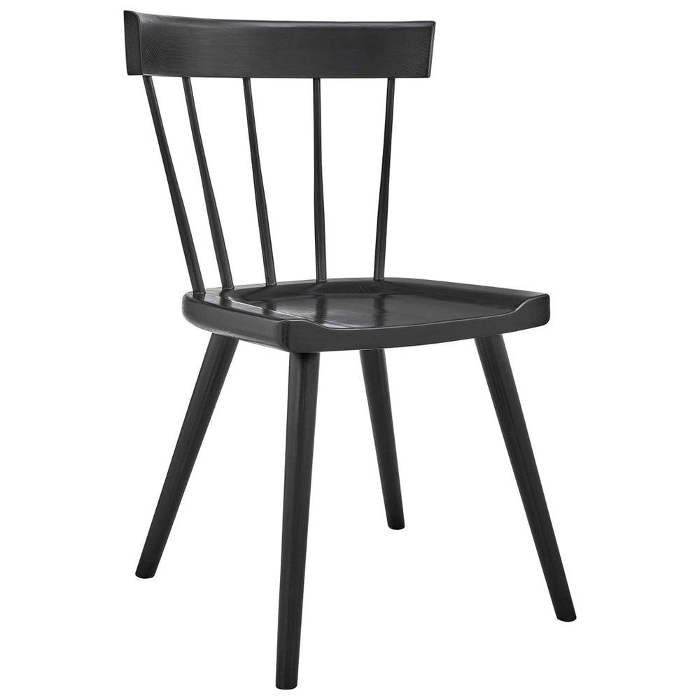 Modway Furniture Sutter Wood Dining Side Chair - Elegant Elm Design with Spindled Back for Modern Farmhouse Charm EEI-4650-BLK