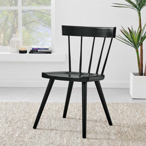 Modway Furniture Sutter Wood Dining Side Chair - Elegant Elm Design with Spindled Back for Modern Farmhouse Charm EEI-4650-BLK