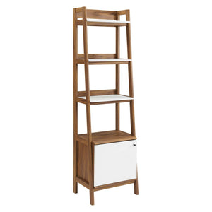 Modway Furniture Bixby 21" Tiered Bookshelf - Modern Storage Solution for Living Room, Bedroom & Home Office Decor Walnut White EEI-4655-WAL-WHI