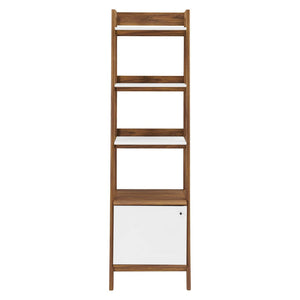 Modway Furniture Bixby 21" Tiered Bookshelf - Modern Storage Solution for Living Room, Bedroom & Home Office Decor Walnut White EEI-4655-WAL-WHI