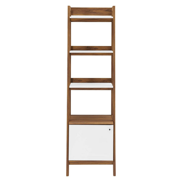 Modway Furniture Bixby 21" Tiered Bookshelf - Modern Storage Solution for Living Room, Bedroom & Home Office Decor Walnut White EEI-4655-WAL-WHI