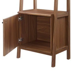 Modway Furniture Bixby 21" Tiered Bookshelf - Modern Storage Solution for Living Room, Bedroom & Home Office Decor Walnut EEI-4655-WAL