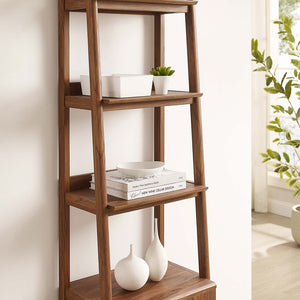 Modway Furniture Bixby 21" Tiered Bookshelf - Modern Storage Solution for Living Room, Bedroom & Home Office Decor Walnut EEI-4655-WAL