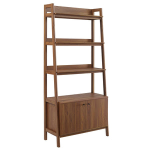 Modway Furniture Bixby 33" Modern Bookshelf - Stylish Storage Solution with Open Shelves and Concealed Compartment Walnut EEI-4656-WAL