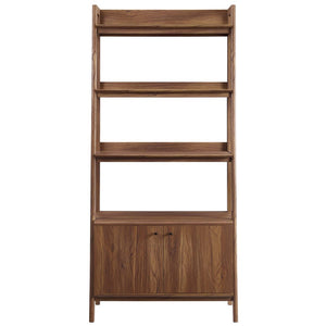 Modway Furniture Bixby 33" Modern Bookshelf - Stylish Storage Solution with Open Shelves and Concealed Compartment Walnut EEI-4656-WAL