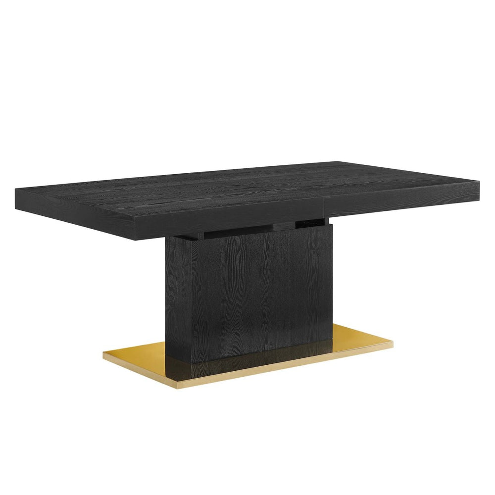 Modway Furniture Vector Expandable Dining Table – Modern Glamour Meets Practical Function for Stylish Gatherings Black Gold EEI-4660-BLK-GLD