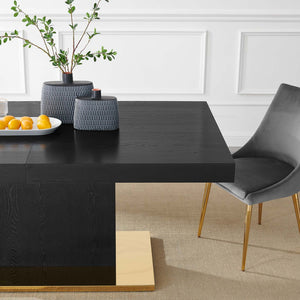 Modway Furniture Vector Expandable Dining Table – Modern Glamour Meets Practical Function for Stylish Gatherings Black Gold EEI-4660-BLK-GLD