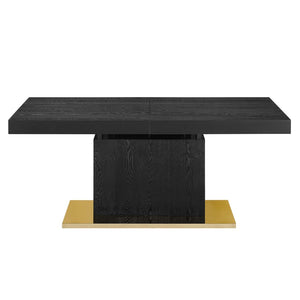 Modway Furniture Vector Expandable Dining Table – Modern Glamour Meets Practical Function for Stylish Gatherings Black Gold EEI-4660-BLK-GLD