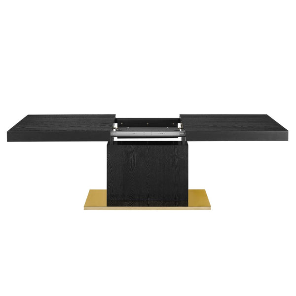 Modway Furniture Vector Expandable Dining Table – Modern Glamour Meets Practical Function for Stylish Gatherings Black Gold EEI-4660-BLK-GLD