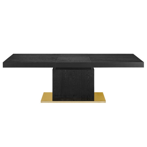 Modway Furniture Vector Expandable Dining Table – Modern Glamour Meets Practical Function for Stylish Gatherings Black Gold EEI-4660-BLK-GLD