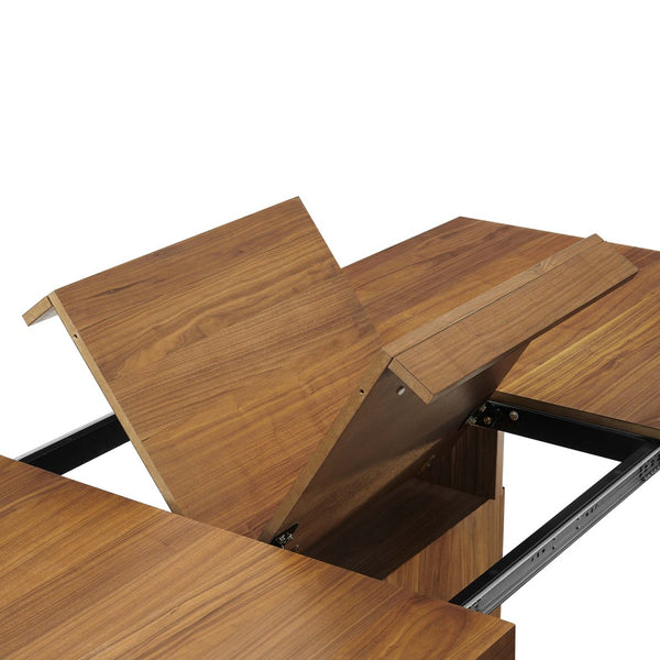 Modway Furniture Vector Expandable Dining Table – Modern Glamour Meets Practical Function for Stylish Gatherings Walnut Gold EEI-4660-WAL-GLD