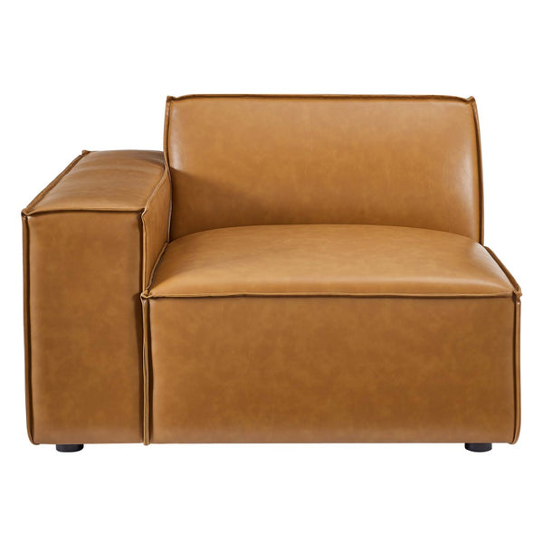 Modway Furniture Restore Vegan Leather Loveseat - Modular Two-Piece Sofa, Tan, Stylish, Durable & Comfortable Design EEI-4707-TAN