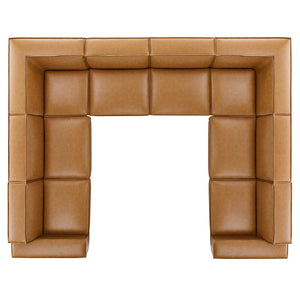 Modway Furniture Restore 8-Piece Modular Vegan Leather Sectional Sofa - Tan, Stylish Comfort for Modern Living Spaces EEI-4717-TAN