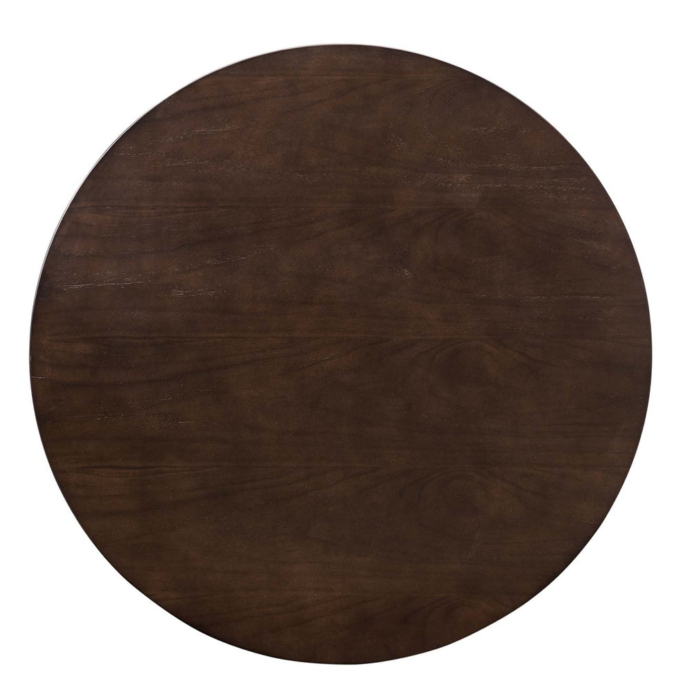Modway Furniture Verne 35" Round Dining Table - Mid-Century Style with Polished Gold Base & Warm Wood Grain Finish EEI-4738-GLD-CHE
