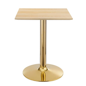 Modway Furniture Verne 24" Square Dining Table - Modern Mid-Century Design with Gold Metal Base for Small Spaces EEI-4741-GLD-NAT