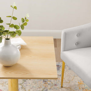 Modway Furniture Verne 24" Square Dining Table - Modern Mid-Century Design with Gold Metal Base for Small Spaces EEI-4741-GLD-NAT