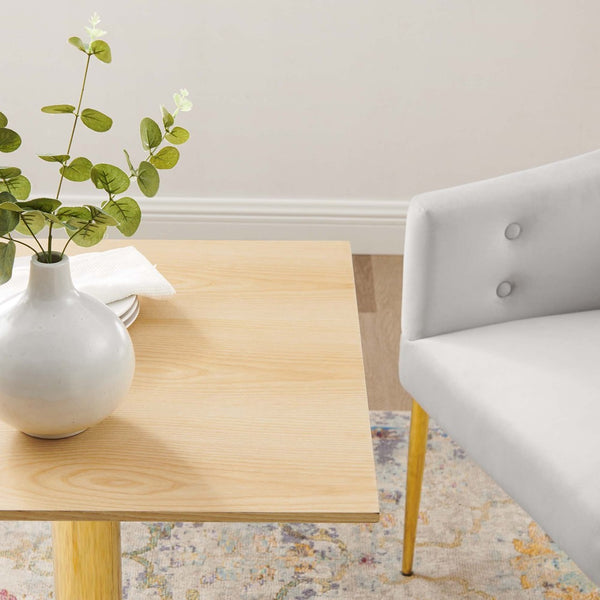 Modway Furniture Verne 24" Square Dining Table - Modern Mid-Century Design with Gold Metal Base for Small Spaces EEI-4741-GLD-NAT