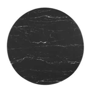 Modway Furniture Verne 28" Artificial Marble Dining Table - Elegant Gold Base, Scratch-Resistant Surface, Mid-Century Style EEI-4746-GLD-BLK