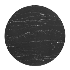 Modway Furniture Verne 35" Artificial Marble Dining Table - Modern Gold Pedestal for Elegant Dining & Entertaining EEI-4747-GLD-BLK