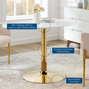 Modway Furniture Verne 48" Oval Dining Table - Elegant Mid-Century Design with Gold Base, Seats 4-6, Easy to Clean EEI-4750-GLD-WHI
