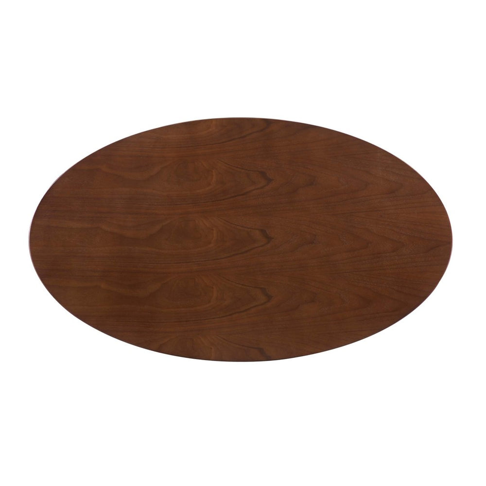 Modway Furniture Verne 48" Oval Dining Table - Elegant Gold Base & Walnut Veneer, Perfect for Modern Dining Spaces EEI-4751-GLD-WAL