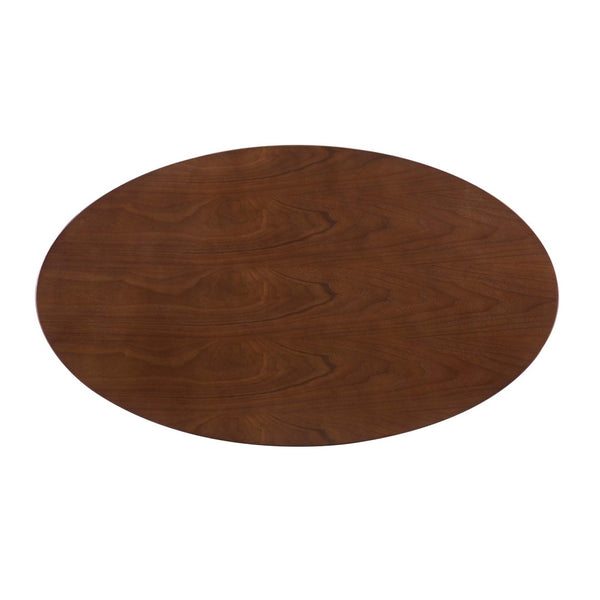 Modway Furniture Verne 48" Oval Dining Table - Elegant Gold Base & Walnut Veneer, Perfect for Modern Dining Spaces EEI-4751-GLD-WAL