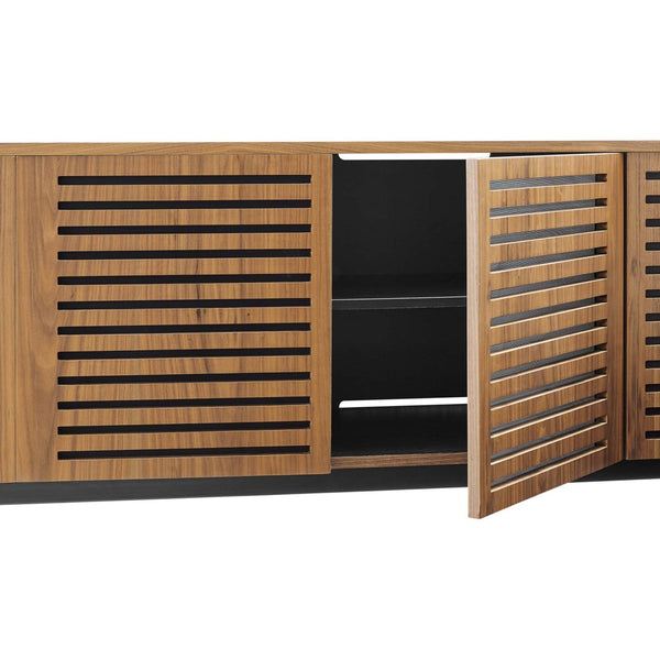 Modway Furniture Parker 73" TV Stand - Modern Walnut Media Console with Storage, Soft-Close Doors & Cable Management EEI-4763-WAL