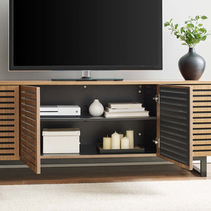 Modway Furniture Parker 73" TV Stand - Modern Walnut Media Console with Storage, Soft-Close Doors & Cable Management EEI-4763-WAL