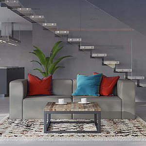 Modway Furniture Mingle 2-Piece Vegan Leather Sectional Sofa Loveseat for Modern Comfort and Flexible Living Spaces Gray EEI-4788-GRY