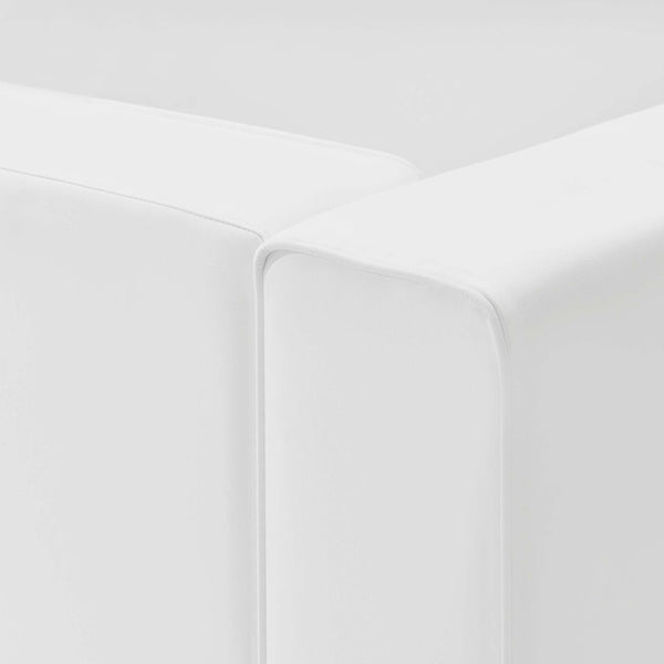 Modway Furniture Mingle 2-Piece Vegan Leather Sectional Sofa Loveseat for Modern Comfort and Flexible Living Spaces White EEI-4788-WHI