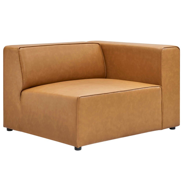 Modway Furniture Mingle 3-Piece Vegan Leather Sectional Sofa - Modern Modular Design for Flexible Comfort & Style Tan EEI-4789-TAN
