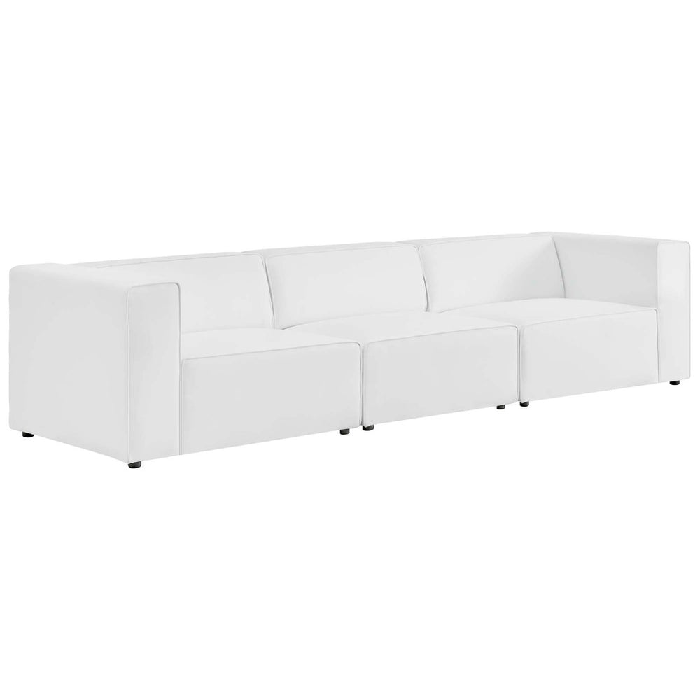 Modway Furniture Mingle 3-Piece Vegan Leather Sectional Sofa - Modern Modular Design for Flexible Comfort & Style White EEI-4789-WHI