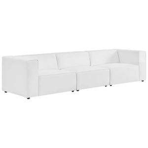 Modway Furniture Mingle 3-Piece Vegan Leather Sectional Sofa - Modern Modular Design for Flexible Comfort & Style White EEI-4789-WHI