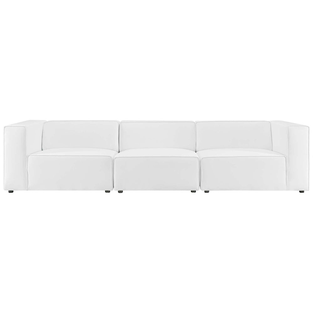 Modway Furniture Mingle 3-Piece Vegan Leather Sectional Sofa - Modern Modular Design for Flexible Comfort & Style White EEI-4789-WHI