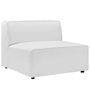 Modway Furniture Mingle 4-Piece Modular Vegan Leather Sectional Sofa for Modern Living Rooms & Relaxation Spaces White EEI-4793-WHI