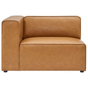 Modway Furniture Mingle 4-Piece Vegan Leather Sofa Set with 2 Ottomans – Modern Modular Comfort for Any Space EEI-4794-TAN