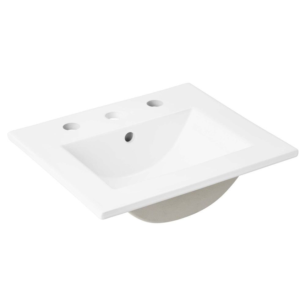 Modway Furniture Cayman 18" Contemporary Bathroom Sink - Sleek Rectangular Ceramic Design for Modern Spaces EEI-4836-WHI