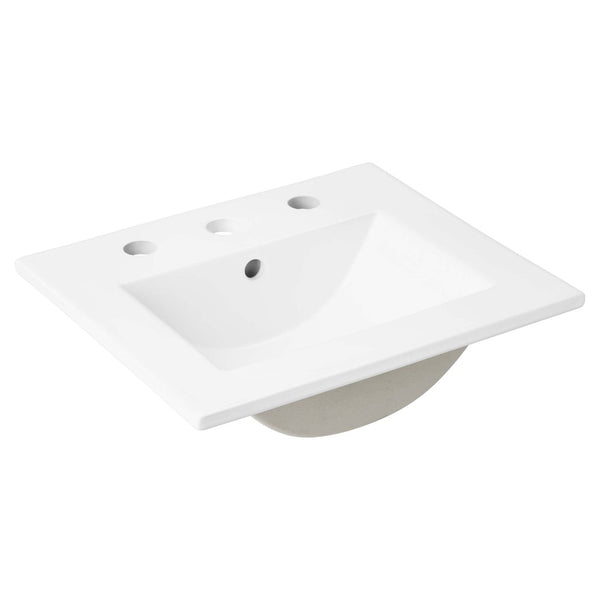 Modway Furniture Cayman 18" Contemporary Bathroom Sink - Sleek Rectangular Ceramic Design for Modern Spaces EEI-4836-WHI