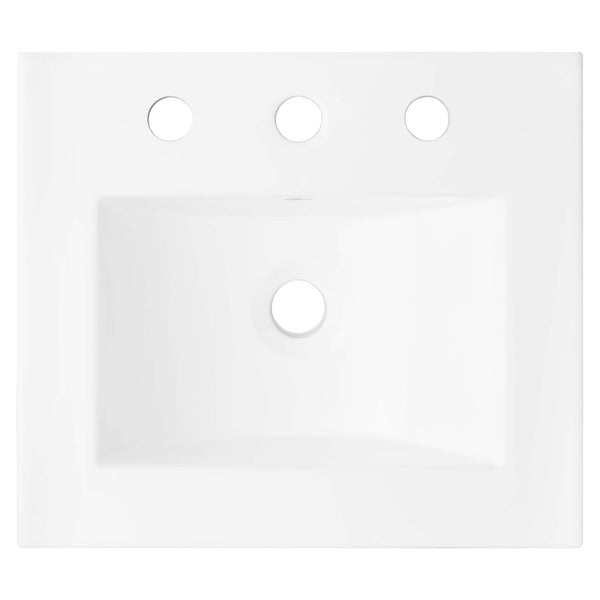 Modway Furniture Cayman 18" Contemporary Bathroom Sink - Sleek Rectangular Ceramic Design for Modern Spaces EEI-4836-WHI