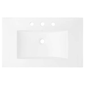 Modway Furniture Cayman 30" Modern Bathroom Sink - Sleek Ceramic Design with Integrated Countertop & Easy Maintenance EEI-4837-WHI