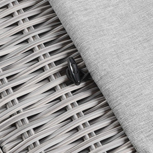 Modway Furniture Conway Outdoor Patio Wicker Rattan Ottoman - Durable, Weather-Resistant with Plush Cushion Seating Light Gray Gray EEI-4839-LGR-GRY