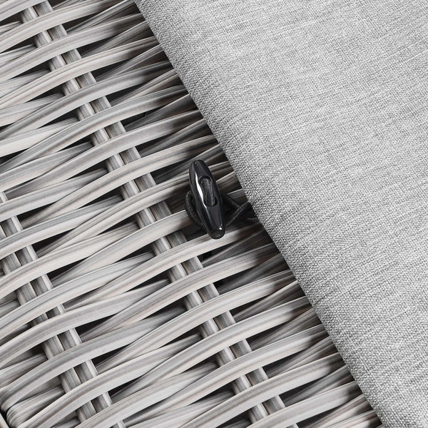 Modway Furniture Conway Outdoor Patio Wicker Rattan Ottoman - Durable, Weather-Resistant with Plush Cushion Seating Light Gray Gray EEI-4839-LGR-GRY