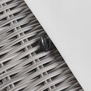 Modway Furniture Conway Outdoor Patio Wicker Rattan Ottoman - Durable, Weather-Resistant with Plush Cushion Seating Light Gray White EEI-4839-LGR-WHI