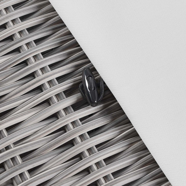 Modway Furniture Conway Outdoor Patio Wicker Rattan Ottoman - Durable, Weather-Resistant with Plush Cushion Seating Light Gray White EEI-4839-LGR-WHI