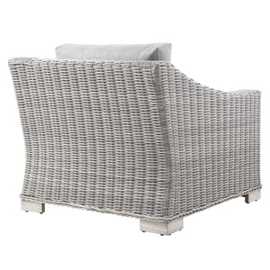 Modway Furniture Conway Outdoor Patio Wicker Rattan Armchair - Stylish, Comfortable, Weather-Resistant Seating Option Light Gray Gray EEI-4840-LGR-GRY